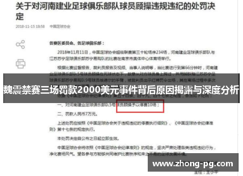 魏震禁赛三场罚款2000美元事件背后原因揭露与深度分析