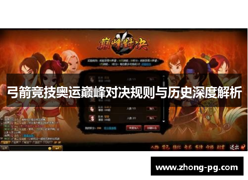 弓箭竞技奥运巅峰对决规则与历史深度解析 弓箭竞技奥运巅峰对决规则与历史深度解析